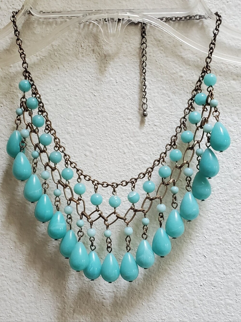 Turquoise Teardrop Bib Necklace - Women Jewelry
